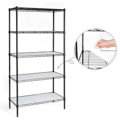 King's Rack 5-Tier Metal Boltless Storage Shelving in Black and Wooden