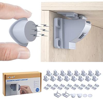 Vmaisi Adhesive Magnetic Cabinet Locks (12 Locks and 2 Keys)