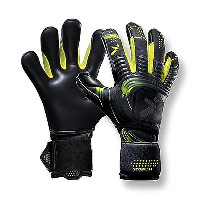 Storelli Silencer Ploy Goalkeeper Gloves, Soccer Goalie Gloves with Finger  Spines, Enhanced Finger and Hand Protection, Black & Yellow