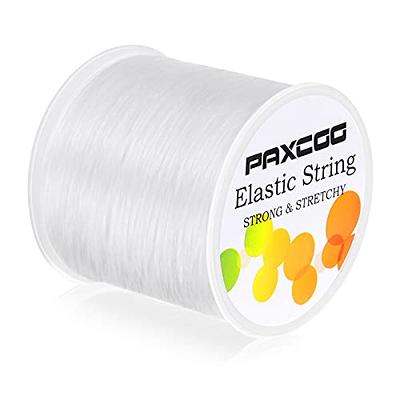 Stretchy String for Bracelets, Anezus 2Pcs Elastic String Jewelry Bead Cord  with Large Eye Beading Needles for Seed Beads, Pony Beads, Clay Beads