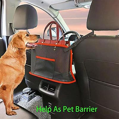 Car Net Pocket Handbag Holder Between Seats, Car Back Seat & Consoles  Organizer for Document Phone Purse Storage, Net Bag Barrier of Pet Dogs  Kids for
