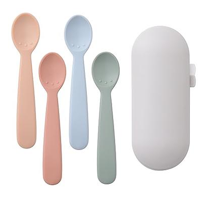 Totority 4 pcs eating training spoon baby silicone spoon silicone