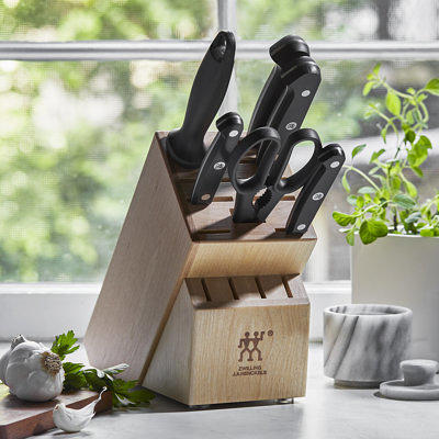 McCook MC25A 15-Piece Kitchen Knife Set Stainless Steel Cutlery Knife Block Set Built-in Sharpener