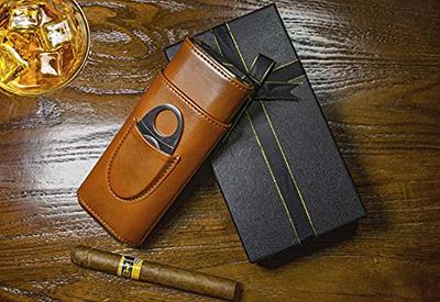 Leather Travel Cigar Box Case for Cigar Accessories Groomsmen Gift