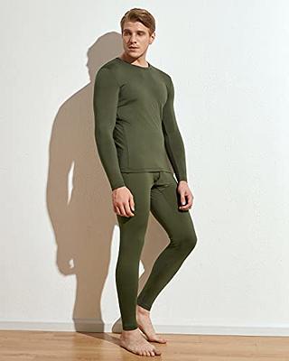 LAPASA Men's Thermal Underwear Set Soft Fleece Lined Long Johns Lightweight  Base Layer Top & Bottom Winter Thermoflux 100 Mildly Warm M11 Large Olive  Green - Yahoo Shopping