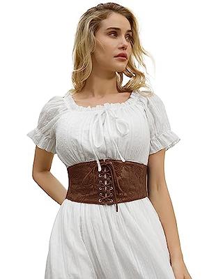 Scarlet Darkness Womens Steampunk Costumes Corset Belts Retro Buckle Waist  Cincher Black S at  Women's Clothing store