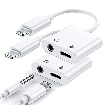 Converter Compatible with iPhone Headphone Adapter Compatible for Lightning  Double to Audio Jack and Charger Earphone Charging Splitter 11 12 Mini pro