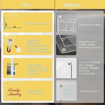 FUVLFAL 2 Set Clear Magnetic Dry Erase Board Calendar, Acrylic