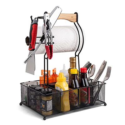 Grill Caddy, BestMal BBQ Caddy with Paper Towel Holder, Picnic Condiment  Utensil Caddy for Outdoor Camping, Barbecue Accessories Storage Organizer  for Griddle Grilling Tool, Rv Patio Camper Must Haves - Yahoo Shopping