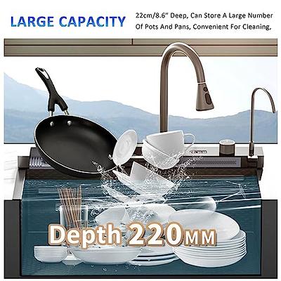 Kitchen Sink with Waterfall Faucet Stainless Steel Large Single