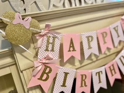 how to make a minnie mouse birthday banner