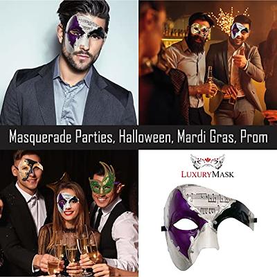 Luxury Mask Vintage Phantom of The Opera Mask Venetian Half Face Mask Costume Party, Masquerade Ball Carnival Mardi Gras