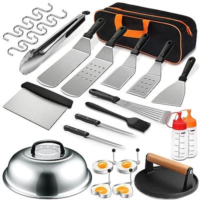  Blackstone Griddle Accessories Kit,16pcs Flat Top Grill  Accessories Set for Blackstone and Camp Chef with Spatula,Scraper,Griddle  Cleaning Kit &Carry Bag,Great for Outdoor BBQ & Teppanyaki and Camping :  Patio, Lawn