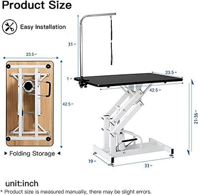 Small Dog Grooming Table, 42.5'' Adjustable Pet Dog Cat Hydraulic