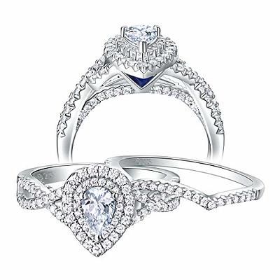 Moissanite Womens Wedding Rings 18K White Gold 2 Carat Heart Cut Size 4 5 6  7 8 | eBay