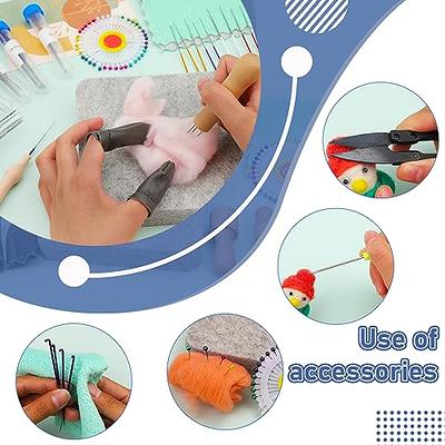 Mayboos Needle Felting Kit,Needle Felting Pad,Needle Felting Tool with 6x6Needle Felting Mat,Felting Needles for Wool,Leather Finger Guards,Good for