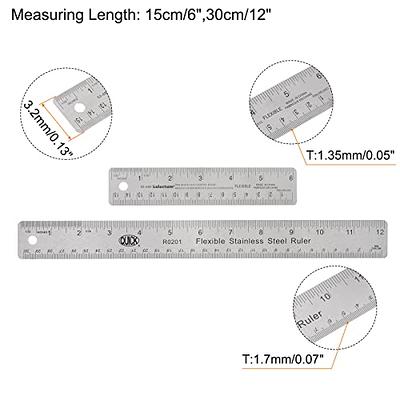 6 inch 15cm 150mm Stainless Steel Double Sided Ruler Metal Rule