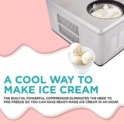 Easy Homemade Electric Ice Cream Maker for Kids, Automatic Ice Cream Maker  with Compressor No Pre-freezing Gelato Maker