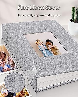  Vienrose Photo Album 4x6 100 Photos Linen Frame Cover with Memo  Areas Photobook Large Capacity Slip-in Pictures Book for Wedding Baby  Vacation, White : Home & Kitchen