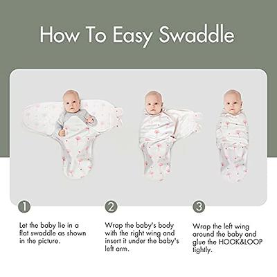 Swaddle Blanket Baby Girl Boy Easy Adjustable 3Pack Infant (Small