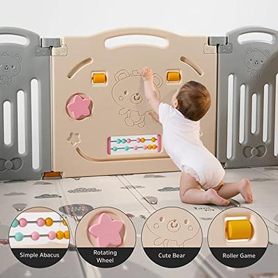Foldable Baby Playpen with Toys Game Fence