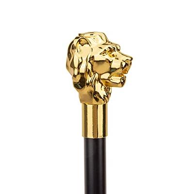 Gold Lion Head with Mustache Fashion Walking Stick Decorative Cospaly  Vintage Party Fashionable Walking Cane Crosier 93cm - Yahoo Shopping