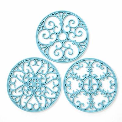 Zulay Kitchen 4 Pack Non-Slip Silicone Trivet Mat Set