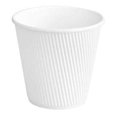 Choice 12 oz. Double Wall Ripple White Paper Hot Cup - 25/Pack