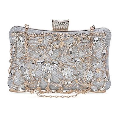 Silver Rhinestone Clutch Purses Crystal Wedding Handbag Evening Bag |  Rhinestone clutch, Silver rhinestone, Wedding handbag