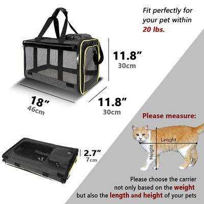 BAGLHER Pet Travel Carrier, Cat Carriers Dog Carrier for Small Medium Cats Dogs Puppies, Airline Approved Small Dog Carrier Soft Sided, Collapsible