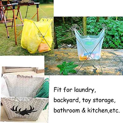 BagEZ garbage bag holder pop up camping accessories outdoor trash can Large  metal collapsible hanging stand Use 8 to 33 gallon trash bags for tent RV