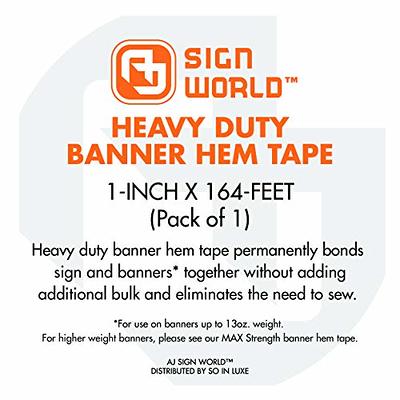 AJ Sign World (Pack of 1 1 Heavy Duty Banner Hem Double Sided Permanent  Tape (1-Inch x 164-Feet/55 Yard) - Yahoo Shopping