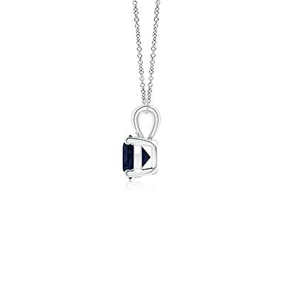 Angara Natural Blue Sapphire Solitaire Pendant Necklace for Women