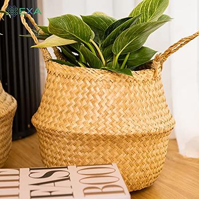 Straw Weaving Flower Plant Pot Basket Grass Planter Basket Indoor