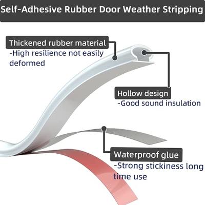 Weather Stripping Door Seal Strip, Self-Adhesive Rubber D Shape Door Weather Seal Strip, Seal Strip for Windows for Door Frame Insulation with Large