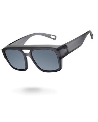 LYZOIT Rimless Oversized Square Sunglasses for Women Men Polarized