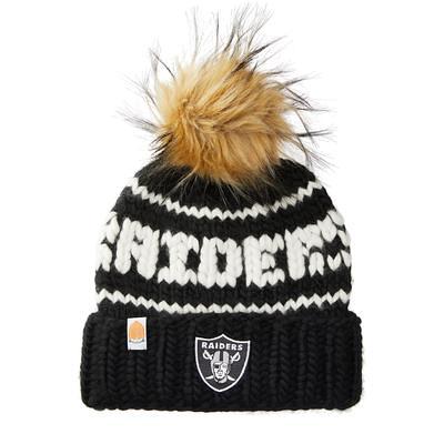 Hats New Era Las Vegas Raiders NFL Cuffed Sideline Bobble Beanie Hat Black