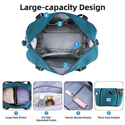 Blue Large Capacity Travel Bag, Dry & Wet Separation Gym Sports Bag, Luggage  Carry On Weekender Overnight Bag, Hospital Bag