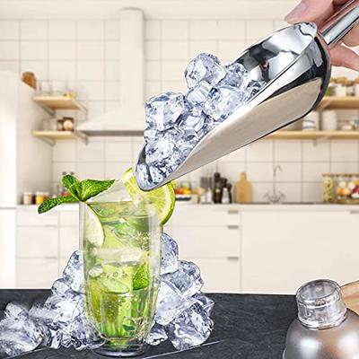 Oxpecker Stainless Steel Ice Scooper Small Metal Food Candy Scoop for Kitchen Bar Party Wedding Thickened Material 8oz Dishwasher Safe