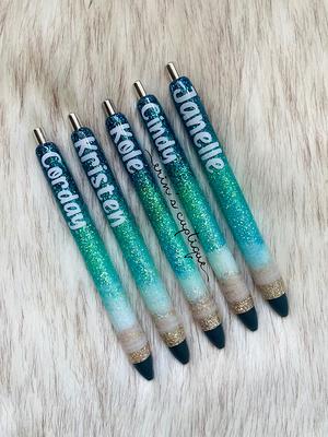 Beach Themed Epoxy Glitter Pen