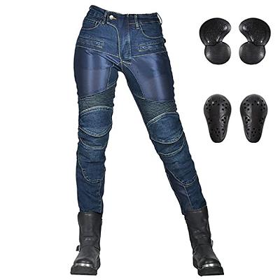 Womens zipper pants Motorcycle jeans Men's high elastic motorcycle riding  rider pants Racing pants with protective