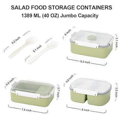 Lille Home 3-Pack Salad Food Storage Containers, 47 oz Bento Boxes, with  Lids and Removable Trays, F…See more Lille Home 3-Pack Salad Food Storage