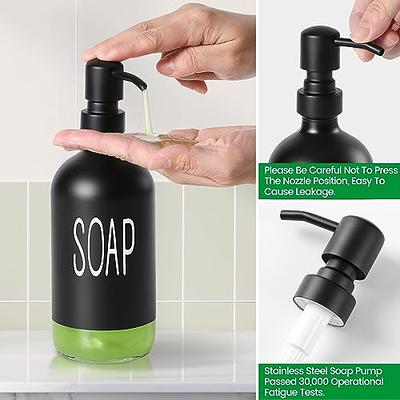 Black Soap Dispenser,Kitchen Soap Dispenser Including Hand and Dish Soap  Dispenser Set ,16 Oz Plastic Dish Soap Dispenser for Kitchen Sink with  Silicone Tray, for Black Kitchen and Farmhouse Decor 