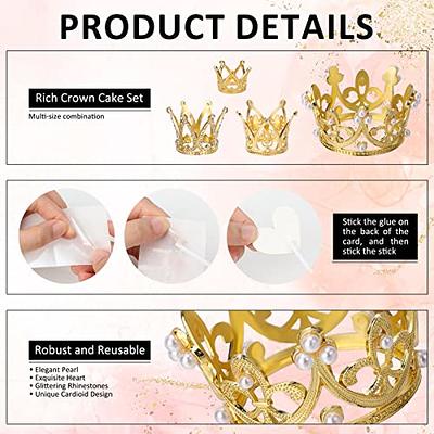 Ayfjovs 16 PCS Crown Cake Topper Mini Baby Crown Tiny Crown with 48 PCS  Butterfly Wall Decors for Cake Topper Coronas Para Decors Tiara Crown for