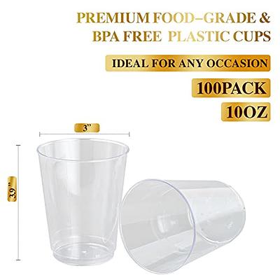 10 oz. Premium Clear Hard Disposable Plastic Cups. - 200 ct.