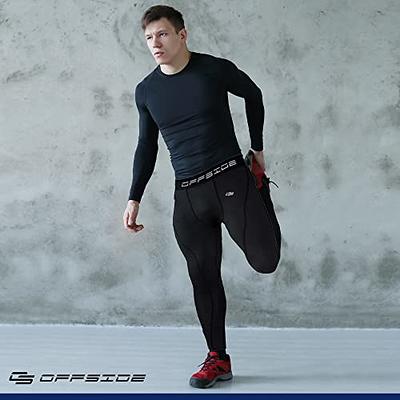 Men's Compression Pants with Pockets 3/4 Capri Leggings Workout Running  Baselayer Sport Tights Cool Dry, 2 Pack