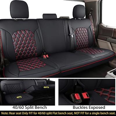  Huidasource Rear Car Seat Covers, Rear Back Row Split Bench  Protector, Waterproof Faux Leather Vehicle Seat Cushion Cover Universal Fit  for Most Cars Sedan SUV Pickup Truck(Back Row, Black) : Automotive