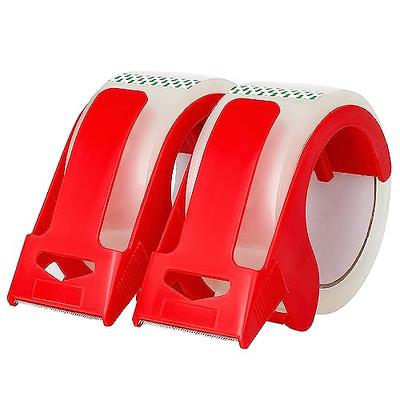 2-Pack Clear Packing Tape with Dispenser -2.7mil x 1.88 x 55Y