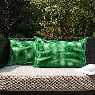 puredown® Outdoor Waterproof Throw Pillows, 18 x 18 Inch Feathers and Down  Filled Decorative Square Pillows for Garden Patio Ben