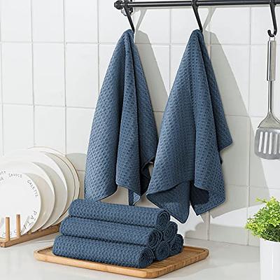 Puomue Microfiber Kitchen Towels and Dishcloths Set, 26 X 18 Inch and 12 X  12 Inch, Set of 12 Bulk Lint Free Dish Towels for Drying Dishes, Blue -  Yahoo Shopping